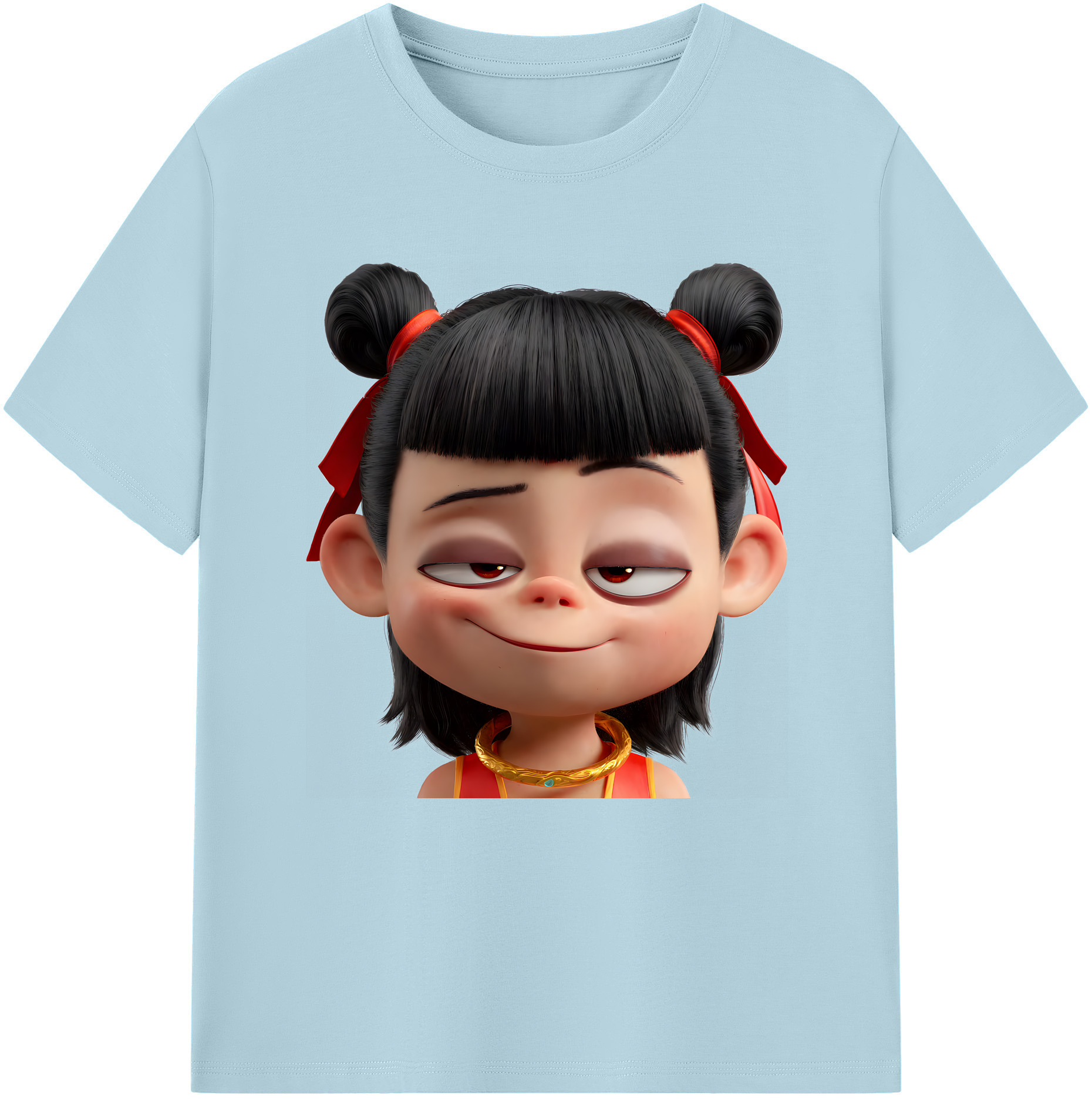 （画像用） Ne Zha 2 ナタ 魔童の大暴れ 綿100％半袖Tシャツ（フロントプリント）